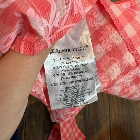 NWT American Girl Gingham Floral pajama set - Picture 5 of 5